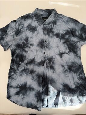 Rails Men's Carson midnight Tie-Dye Short Sleeve Button-Up Shirt